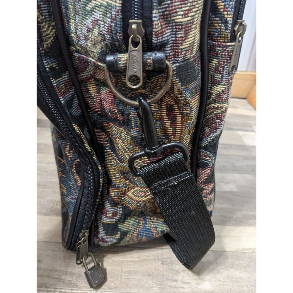 Verdi Boho Tapestry Shoulder Carry On Tote Bag 21"x15"x8" Weekend Retro Vntg - Picture 5 of 16